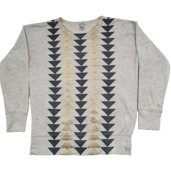 J. Crew Women's Heather Grey Vintage Metallic Triangles Pullover Sweatshirt XS - Picture 3 of 12